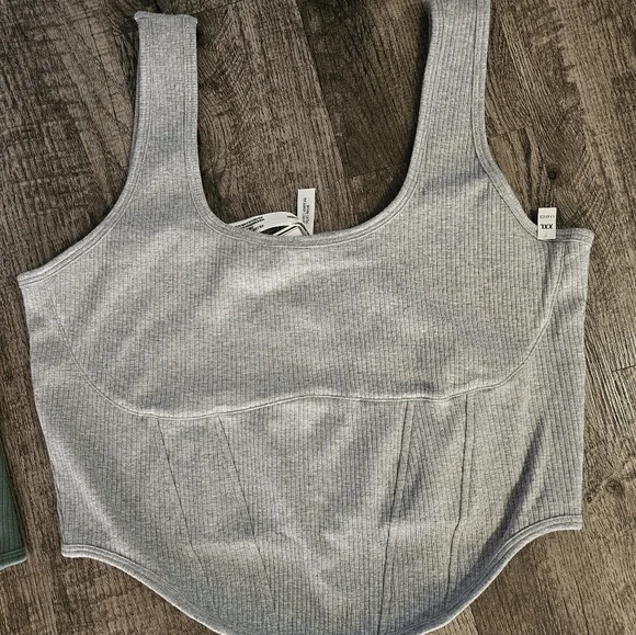 NWT Victoria Secret PINK Corset Tank Bundle Of #3! Green, Gray & Pink Size XXL - Picture 4 of 7